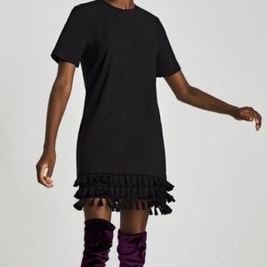 Zara tiered tassel bottom shift dress